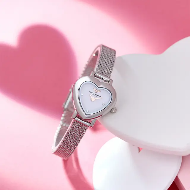 Meant To Bee Mini White Dial Silver Mesh