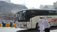 Bus di Kota Mekah, Arab Saudi. (Liputan6.com/Anri Syaiful)