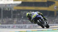 Rossi meraih podium di MotoGP Prancis. (AP Photo/David Vincent)
