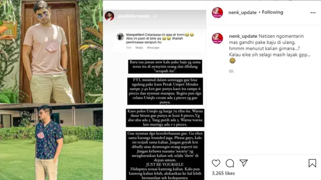 Gandhi Fernando (Foto: Instagram/@nenk_update)