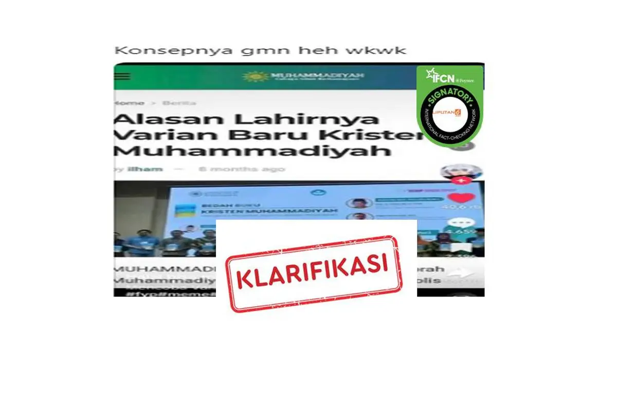 Cek Fakta varian Kristen Muhammadiyah