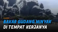 Gudang Minyak Prapakok Oil terbakar hebat di Thailand.