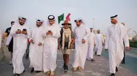Abdullah Al-Salmi, pendukung setia Arab Saudi kini boleh melepas kelegaan setelah menempuh perjalanan 1.600 kilometer dengan berjalan kaki. (Foto: Qatar 2022)