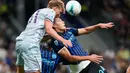 Nerazzurri sempat memimpin terlebih dahulu lewat gol Denzel Dumfries, Namun sang tamu mampu mengembalikan keadaan melalui dua gol masing-masing dari Keinan Davis dan Arthur Atta. (AP Photo/Luca Bruno)