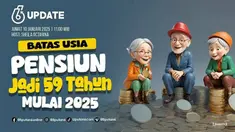 Batas usia pensiun Indonesia resmi diubah menjadi 59 tahun mulai 2025. Hal ini tertuang dalam Peraturan Pemerintah (PP) Nomor 45 Tahun 2015 tentang Penyelenggaraan Program Jaminan Pensiun