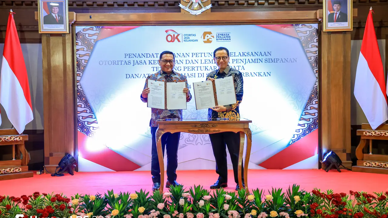 LPS dan OJK menandatangani Petunjuk Pelaksanaan (Juklak) Data dan atau Informasi di Sektor Perbankan. (Dok LPS)