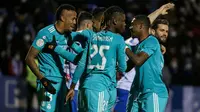 Real Madrid memetik kemenangan 3-1 atas Alcoyano pada laga 32 besar Copa del Rey di El Collao Stadium, Kamis (6/1/2022) dini hari WIB. (AFP/Jose Jordan)