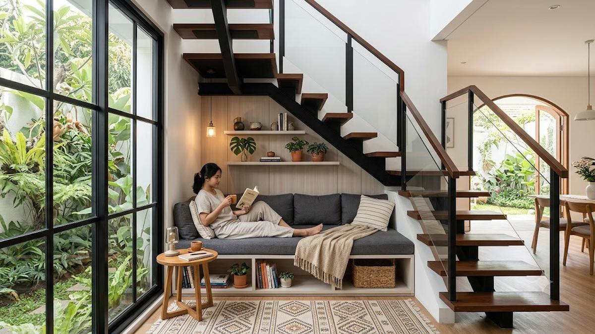 6 Model Area Duduk di Bawah Tangga Rumah Minimalis, Hemat Ruang dan Estetik