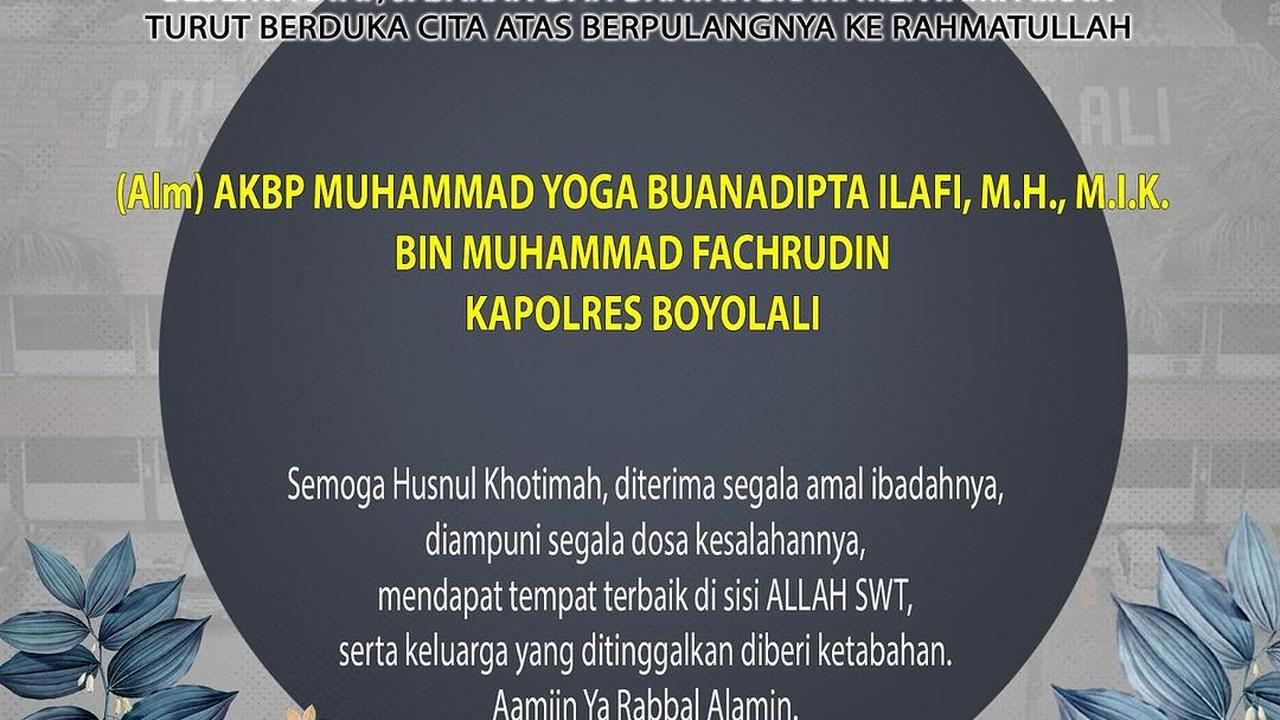 Kapolres Boyolali Meninggal Dunia