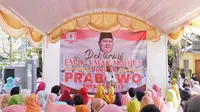 Prabowo Subianto mendapat dukungan dari Relawan Prabowo Bersama Emak-emak Tangguh 08 (Permata 08) di Madiun, Jawa Timur. (Ist)