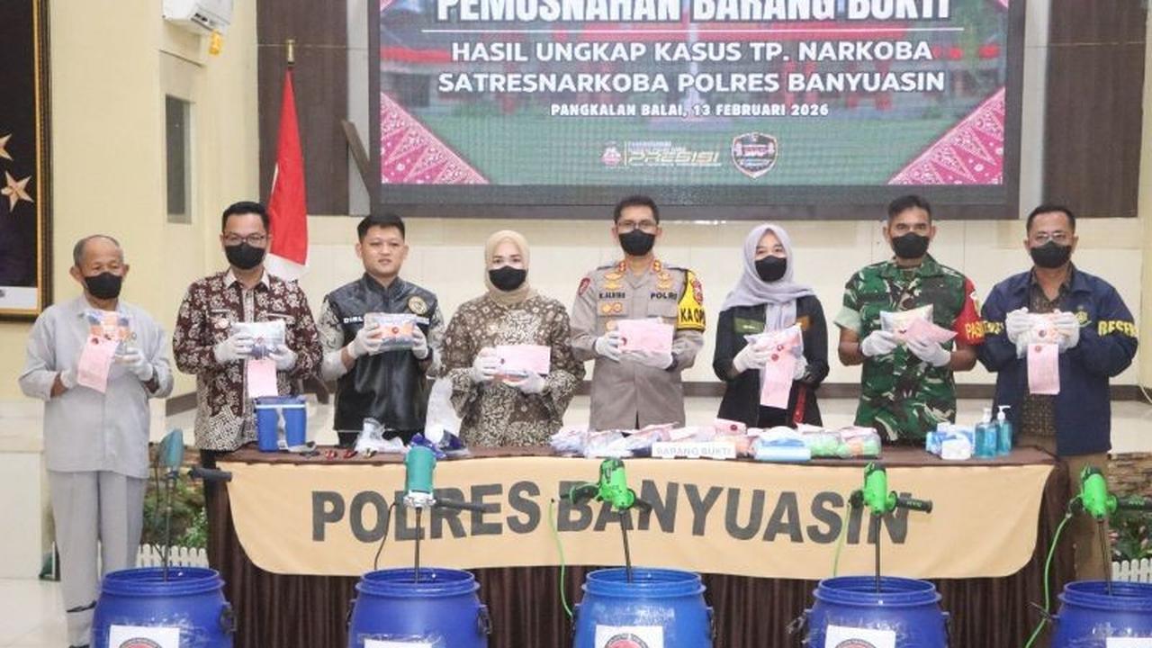 Polres Banyuasin Ungkap 35 Kasus Narkoba Triwulan I 2026, Selamatkan Ribuan Jiwa