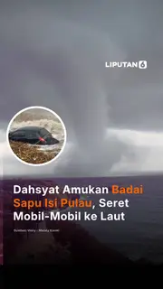 Dahsyat Amukan Badai Sapu Isi Pulau, Seret Mobil-Mobil ke Laut