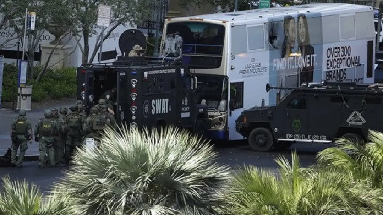 Penembakan di sebuah bus tingkat di Las Vegas tewaskan satu orang