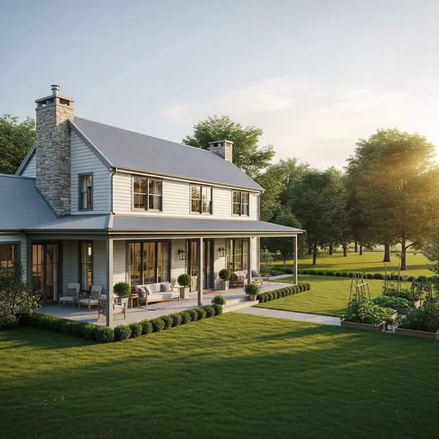 Model Rumah 2 Lantai di Desa (Gemini AI)