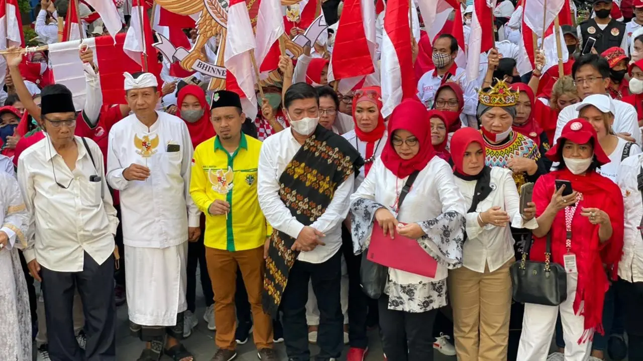 Aliansi relawan militan Jokowi menggelar rangkaian kegiatan dalam rangka memperingati hari Kesaktian Pancasila 1 Juni 2022. (Istimewa).
