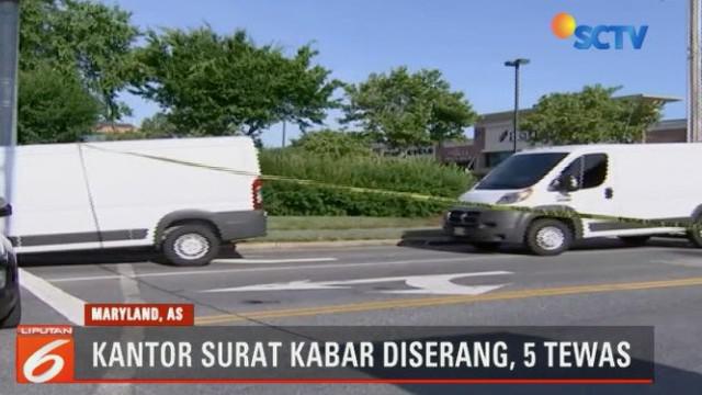 Seorang pria melakukan serangan bersenjata ke kantor surat kabar di Annapolis, Maryland, Amerika Serikat.