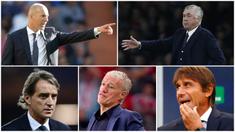 Berikut ini para mantan pemain Serie A yang sukses sebagai Pelatih. Diantaranya Antonio Conte, Zinedine Zidane dan Carlo Ancelotti. (Foto Kolase AP dan AFP)