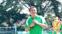Wakil Wali Kota Makassar, Syamsu Rizal, punya harapan dua anak dari Makassar bisa ke Barcelona lewat Milo Football Championship 2017. (Bola.com/Benediktus Gerendo Pradigdo)