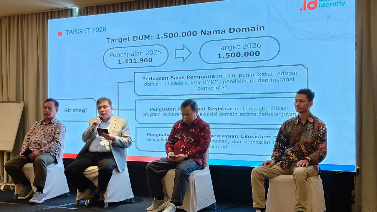 Konferensi pers laporan kinerja PANDI pada 2025. Credit: PANDI