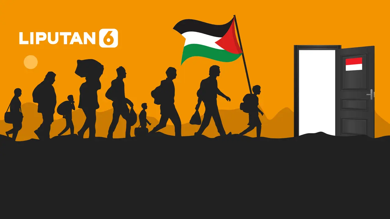 Banner Infografis Wacana Indonesia Tampung Korban Gaza Palestina dan Respons Para Tokoh.