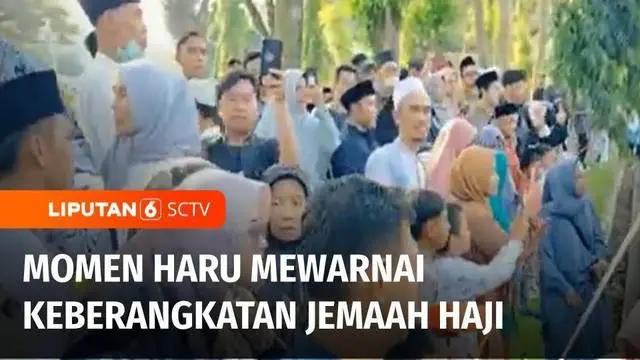 Isak tangis mewarnai keberangkatan jemaah haji asal Kabupaten Bandung, Jawa Barat. Sebagian jemaah haji ini tidak henti-hentinya menangis saat hendak berangkat ke asrama haji menggunakan bus.