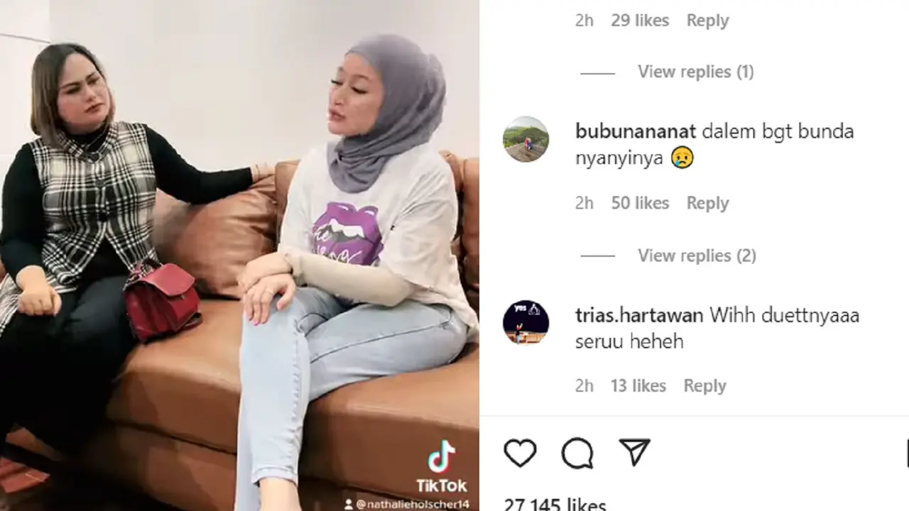 Nathalia Holcher dan Nelly Carey Nyanyi Lagu Krisdayanti, I'm Sorry Good Bye (Tangkap layar Instagram Nathalie Holscher)