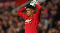 Marcos Rojo mulai tampil reguler bersama Manchester United pada musim 2019-20. (AFP/Paul Ellis)