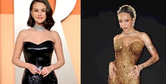 Doja Cat berhasil mencuri perhatian dalam balutan gaun emas custom dari Balmain. Dengan siluet elegan dan kilauan emas yang memukau, penampilan Doja Cat menjadi salah satu yang paling berkesan di malam itu. [@dojacat].