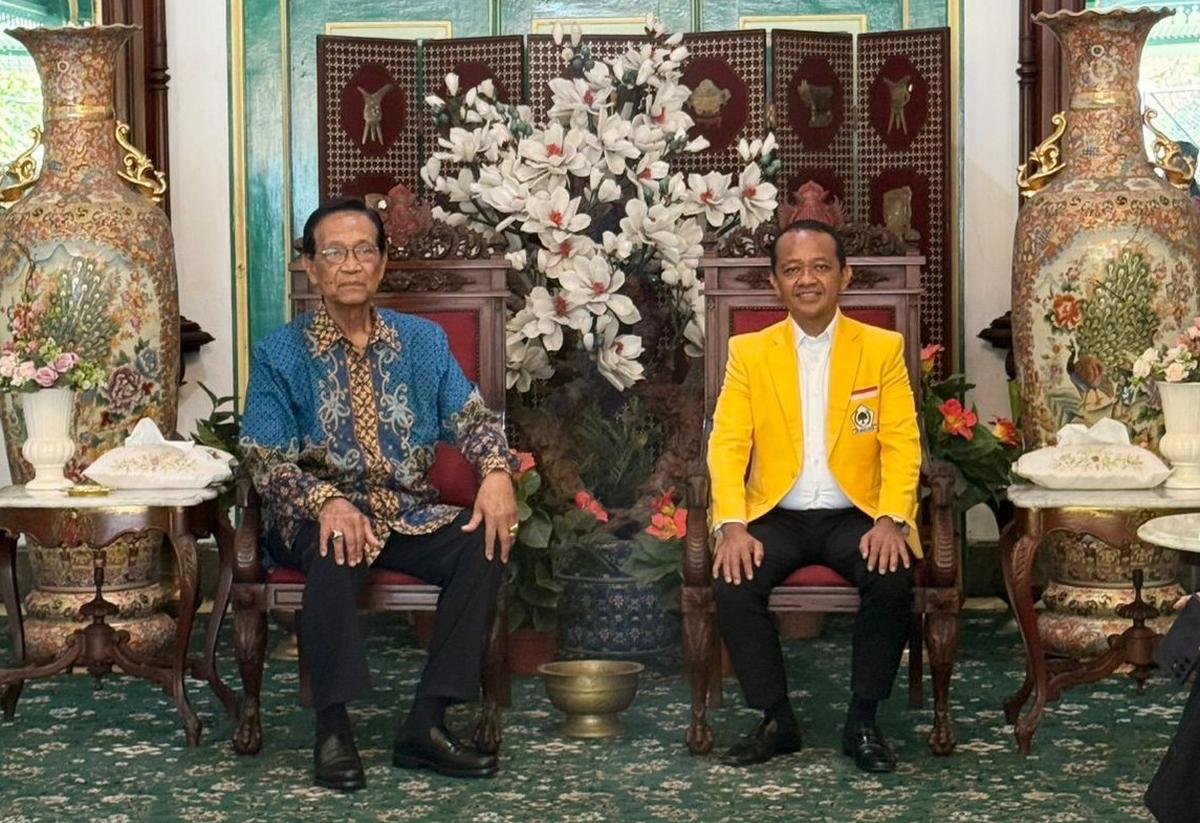 Ketua Umum Partai Golkar Bahlil Lahadalia bertemu Gubernur Daerah Istimewa Yogyakarta (DIY) Sri Sultan Hamengku Buwono X