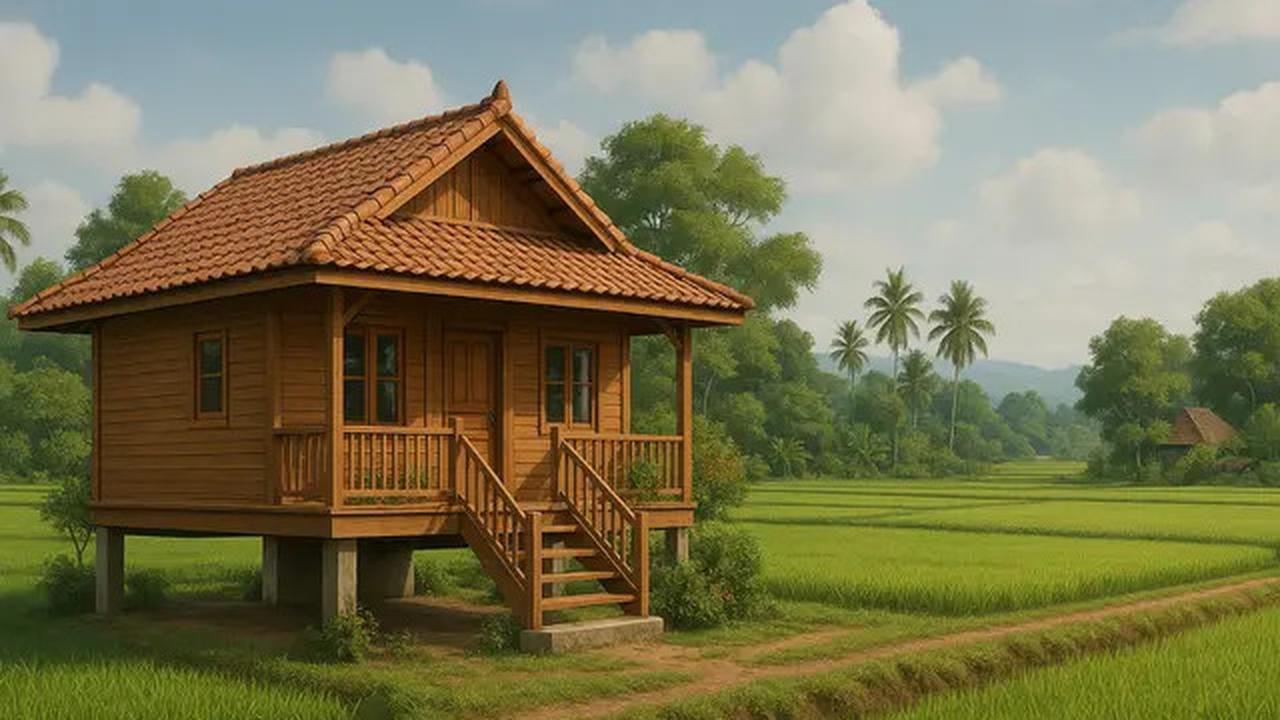 10 Gambar Rumah Tepi Sawah yang Simpel dan Menawan, Cocok Jadi Ide Hunian 2025