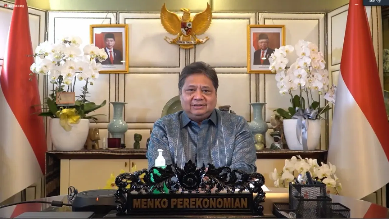 Menteri Koordinator Bidang Perekonomian Airlangga Hartarto dalam acara Focus Group Discussion Nasional KADIN: “Transformasi Industri Jagung Nasional untuk Mewujudkan Ketahanan Pangan dan Peningkatan Ekonomi Nasional”, Kamis (6/10/2022). (Dok  ekon.go.id)