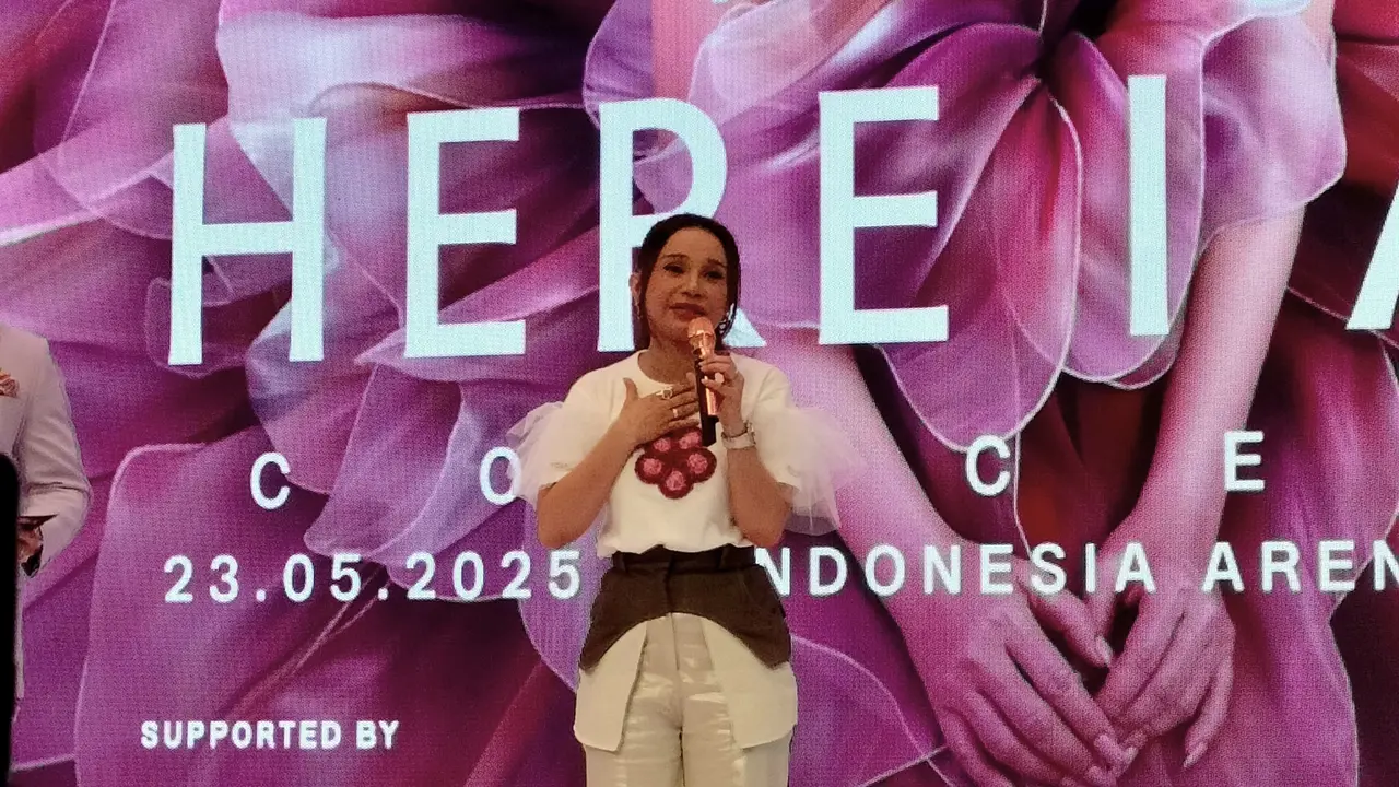 Rossa pada saat Press Conference Konser "Here I Am" di Lippo Mall Nusantara, Jakarta, Rabu (5/3/25). (Foto: Liputan6.com/Rahmadina Sundari)