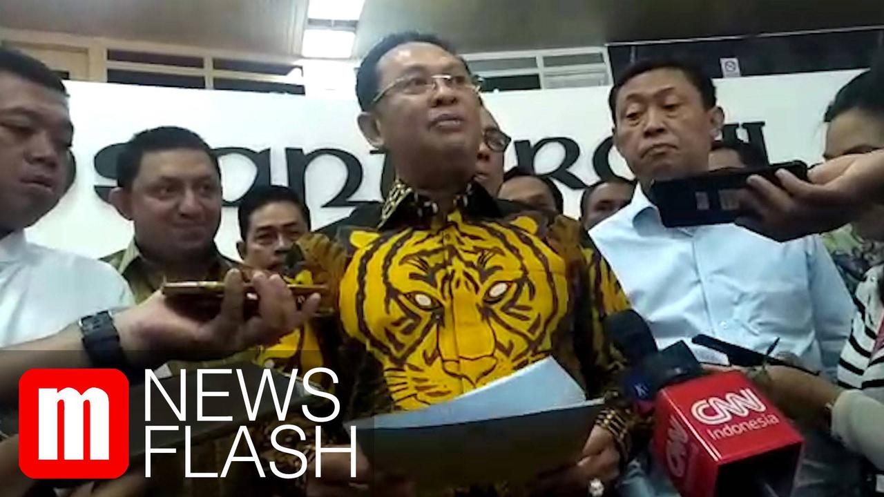 VIDEO: Berbatik Kuning Gambar Macan, Bamsoet Resmi Tantang Airlangga di Munas Golkar
