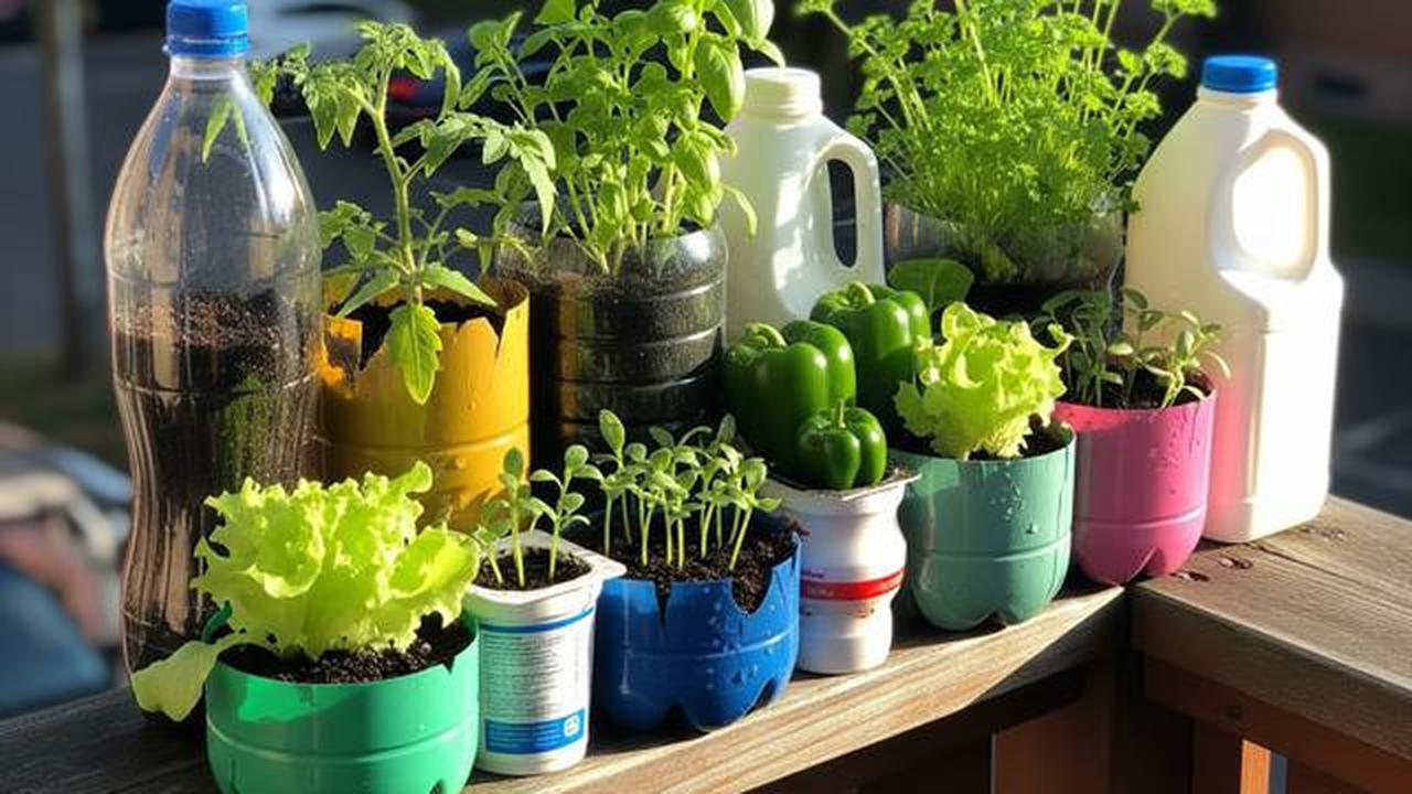 Cara Membuat Kebun Mini Sayuran dengan Pot Plastik Bekas di Rumah (AI)