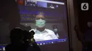 Wali Kota nonaktif Medan Tengku Dzulmi Eldin menjalani sidang pembacaan tuntutan secara video conference di Gedung KPK, Jakarta, Kamis (14/5/2020). Tengku Dzulmi Eldin terlibat dalam kasus dugaan menerima suap proyek dan jabatan pada Pemkot Medan tahun 2019. (merdeka.com/Dwi Narwoko)