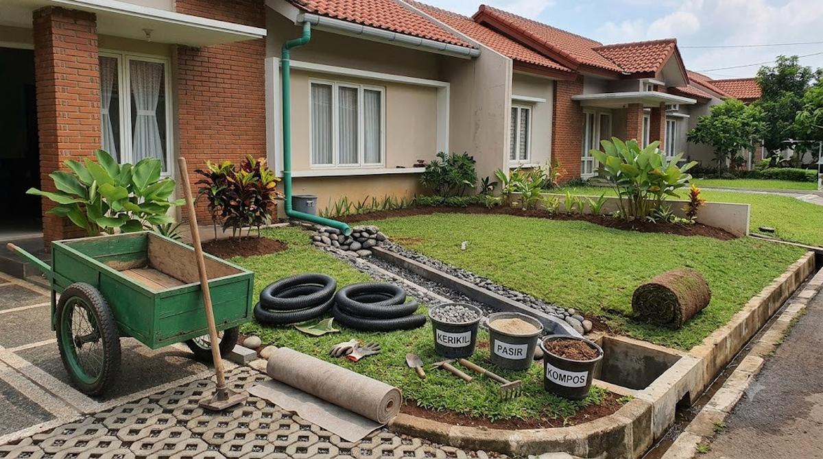 Cara Membuat Drainase Halaman Sederhana agar Air Tidak Menggenang
