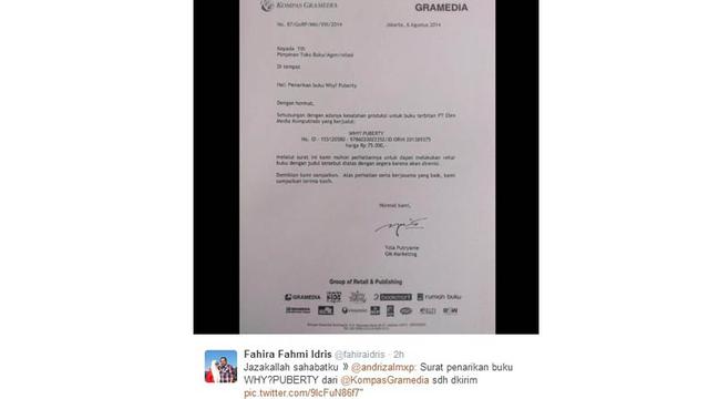 Tweeple Inginkan Buku `Why Puberty` di Tarik dari Peredaran