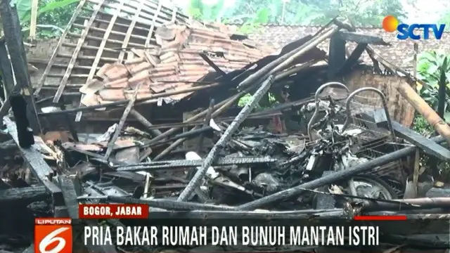 Pria di Bogor membunuh mantan istri dan suami dan membakar rumah korban lantaran terbakar api cemburu.