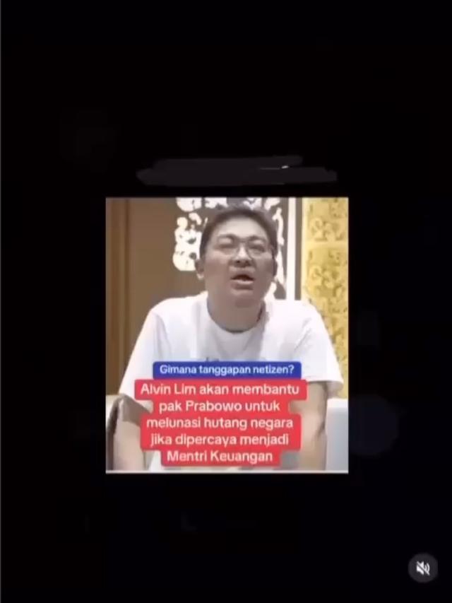 Video lawas Alvin Lim ingin hapus utang negara Indonesia. (Foto: Dok. Instagram @hotmanparisofficial)