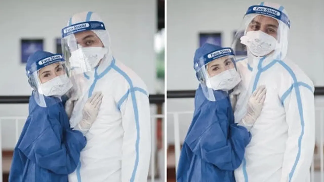 Bertemu di Pusat Karantina Covid-19, Viral Pasangan Lakukan Foto Prewedding Pakai APD