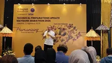 President Director Maybank Indonesia, Steffano Ridwan, mengungkapkan perkembangan persiapan Maybank Marathon 2026. (Liputan6.com/Aulia Rafa)