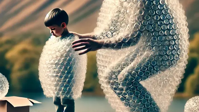 illustrasi parenting bubble wrap