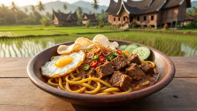 Ilustrasi Mi Goreng Rendang/Gemini AI