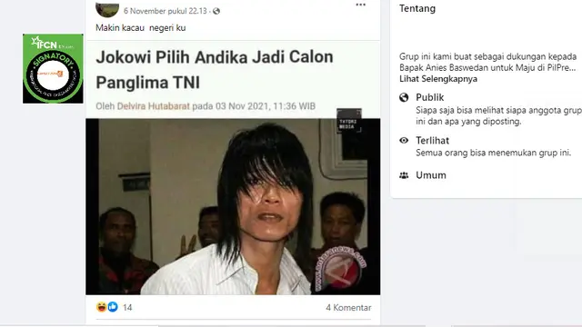 Cek Fakta Liputan6.com menelusuri klaim foto calon Panglima TNI pilihan Jokowi