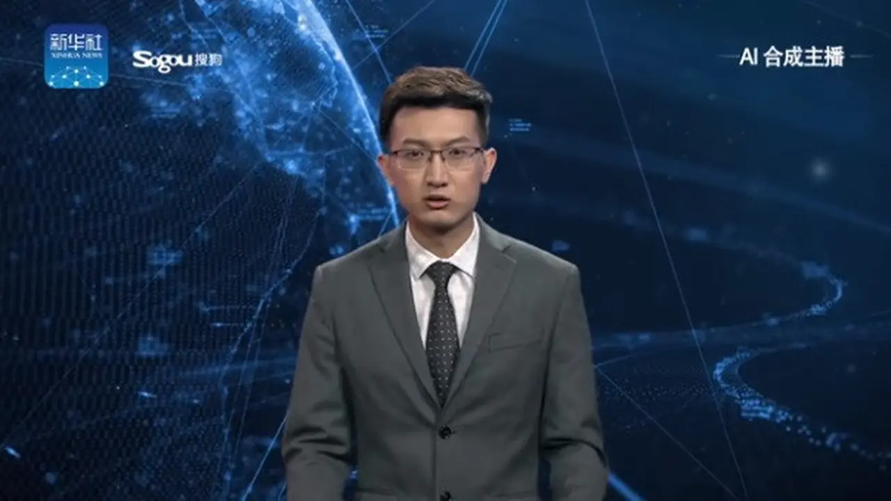 robot pembaca berita (foto: Xinhua News Agency )
