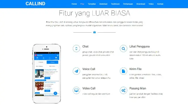 Selain chatting, Callind juga mendukung fitur pasang iklan dan transaksi jual-beli, gokil! © callind.com