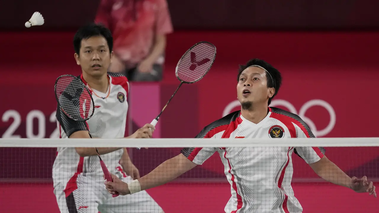 Foto: Pasangan Ahsan/Hendra Ditundukkan Wakil Chinese Taipei, Indonesia Masih Punya Kesempatan Medali Perunggu Olimpiade Tokyo 2020