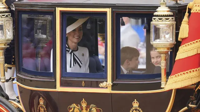 Kate Middleton di Trooping the Colour 2024. (Yui Mok/PA via AP)