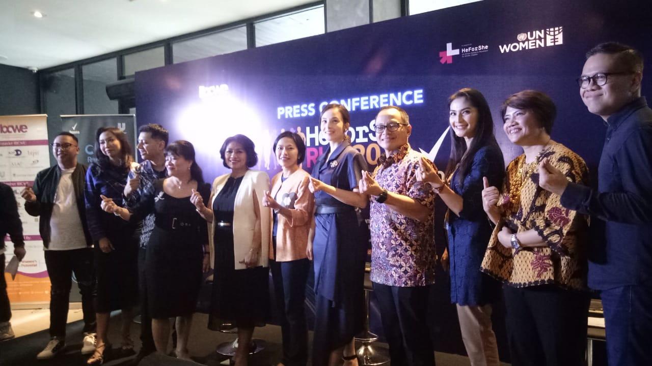 Konferensi pers HeForShe Run 2020 di Kebayoran Lama, Jakarta Selatan, Rabu, 26 Februari 2020.