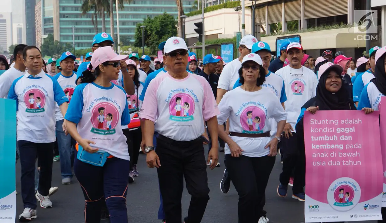 Kepala Staf Kepresidenan Moeldoko saat Kampanye Nasional Pencegahan Stunting di Jakarta, Minggu (16/9). “Cegah Stunting untuk Generasi Cerdas Indonesia” menjadi tema gerakan nasional ini. (Liputan6.com/Pool/Kepala Staf Kepresdinan)